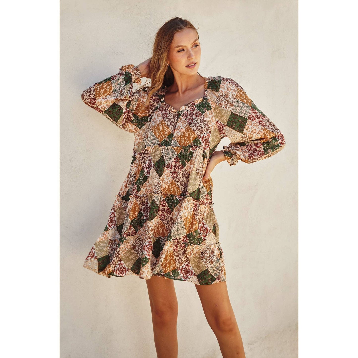Paisley Diamond Tiered Dress