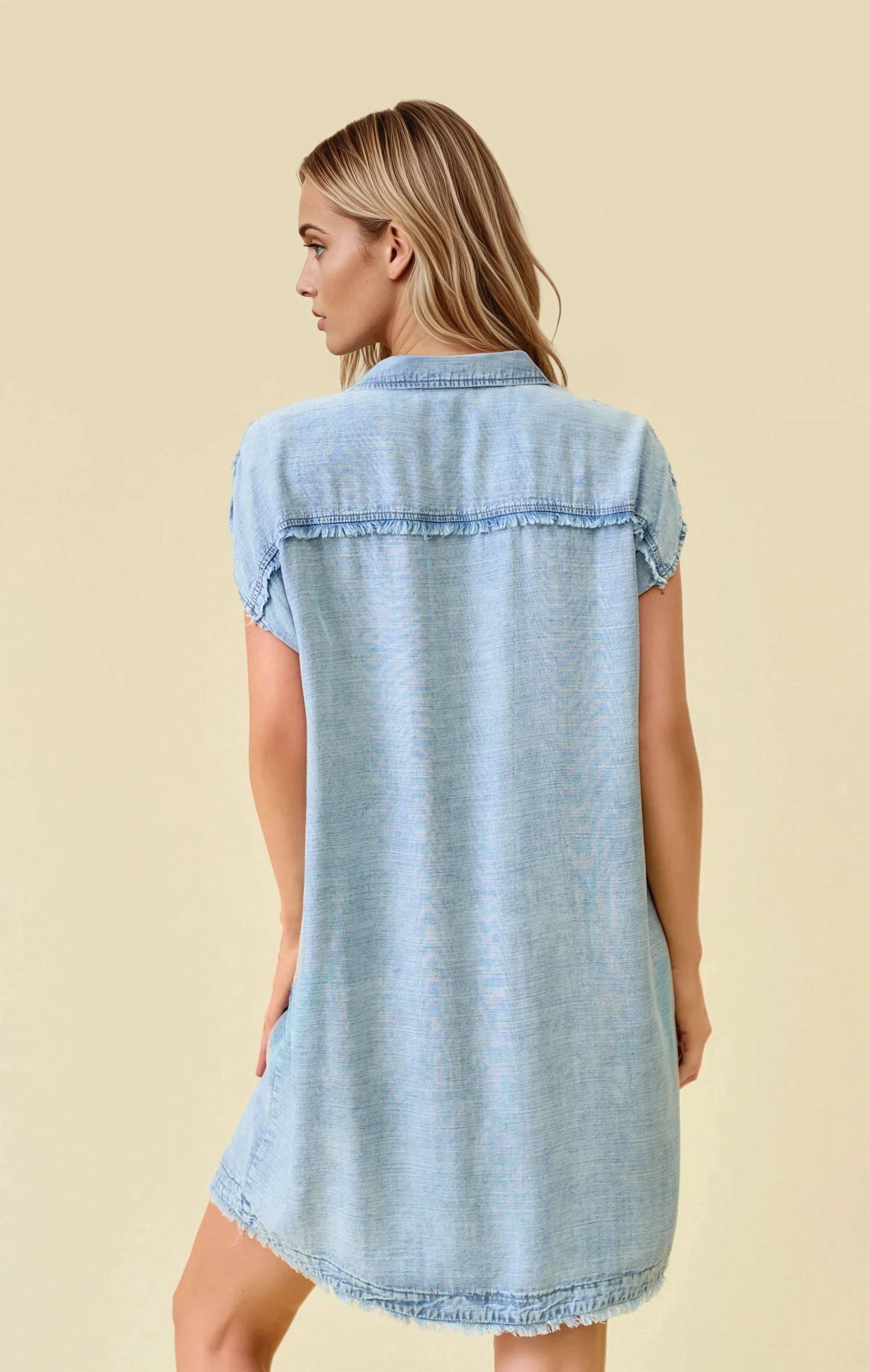 DENIM SHIRT MINI DRESS